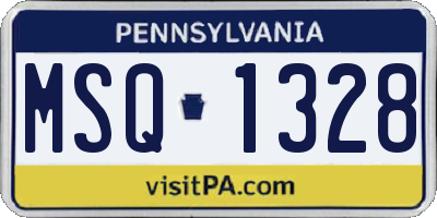 PA license plate MSQ1328