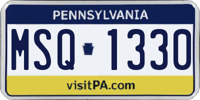 PA license plate MSQ1330