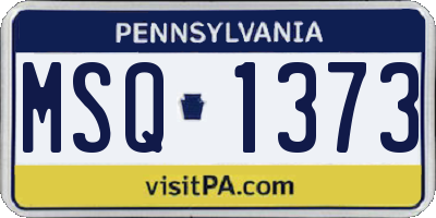 PA license plate MSQ1373