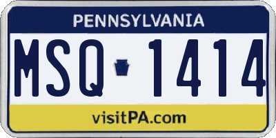 PA license plate MSQ1414