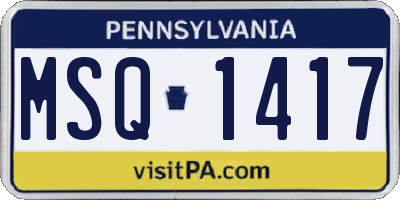PA license plate MSQ1417