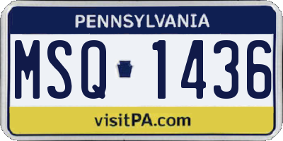 PA license plate MSQ1436
