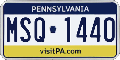 PA license plate MSQ1440
