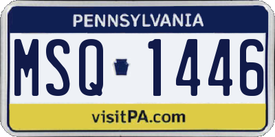 PA license plate MSQ1446