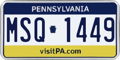 PA license plate MSQ1449