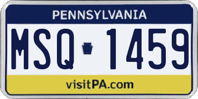 PA license plate MSQ1459
