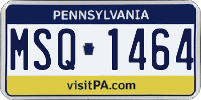 PA license plate MSQ1464
