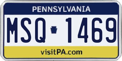 PA license plate MSQ1469