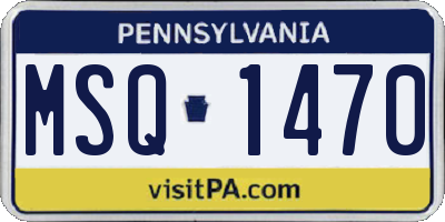 PA license plate MSQ1470