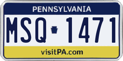 PA license plate MSQ1471