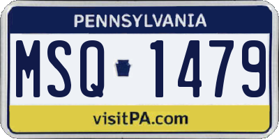 PA license plate MSQ1479