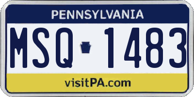 PA license plate MSQ1483