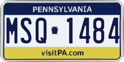 PA license plate MSQ1484