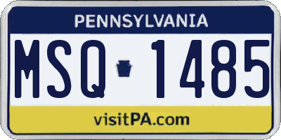 PA license plate MSQ1485