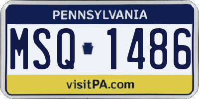 PA license plate MSQ1486