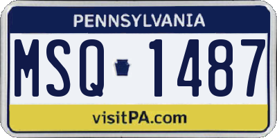 PA license plate MSQ1487