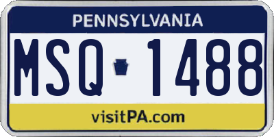 PA license plate MSQ1488