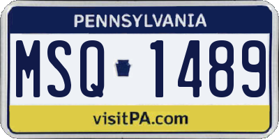 PA license plate MSQ1489