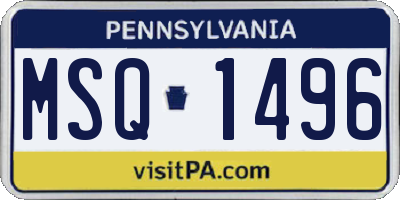 PA license plate MSQ1496