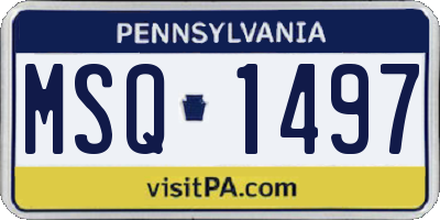 PA license plate MSQ1497