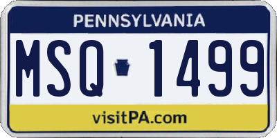 PA license plate MSQ1499