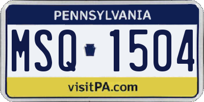 PA license plate MSQ1504