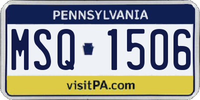 PA license plate MSQ1506