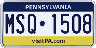 PA license plate MSQ1508