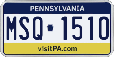 PA license plate MSQ1510