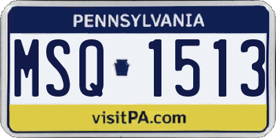 PA license plate MSQ1513