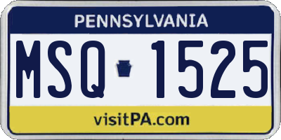 PA license plate MSQ1525
