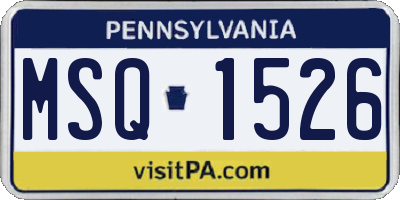 PA license plate MSQ1526