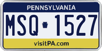 PA license plate MSQ1527