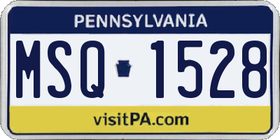 PA license plate MSQ1528