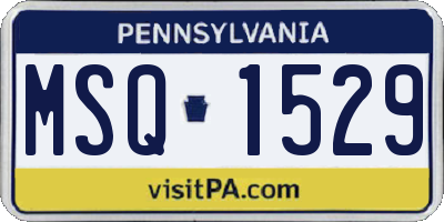 PA license plate MSQ1529