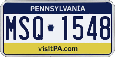 PA license plate MSQ1548