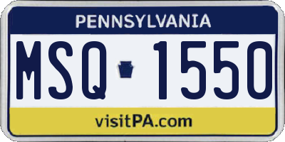 PA license plate MSQ1550