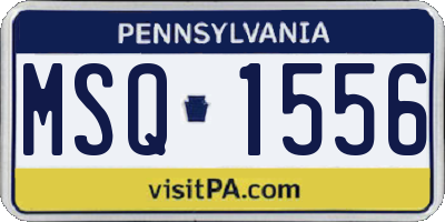 PA license plate MSQ1556
