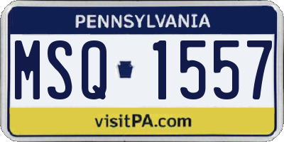 PA license plate MSQ1557
