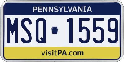 PA license plate MSQ1559