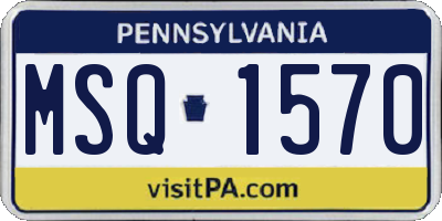 PA license plate MSQ1570