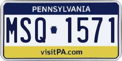 PA license plate MSQ1571
