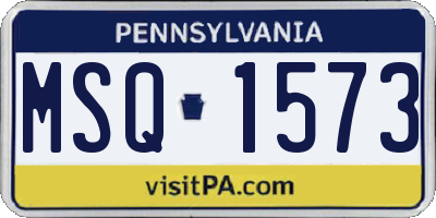 PA license plate MSQ1573