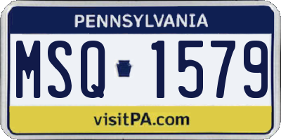 PA license plate MSQ1579