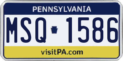 PA license plate MSQ1586