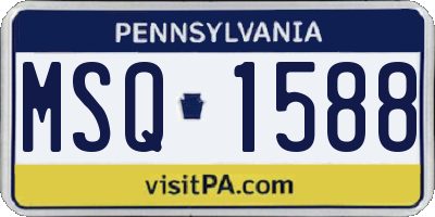 PA license plate MSQ1588