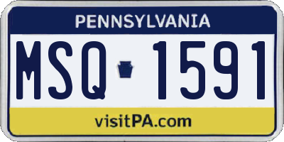 PA license plate MSQ1591