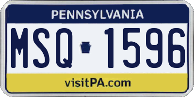 PA license plate MSQ1596