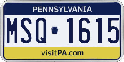 PA license plate MSQ1615