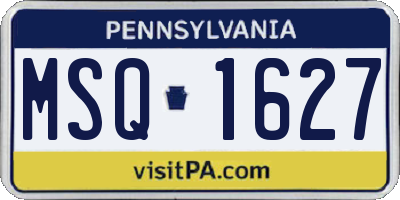 PA license plate MSQ1627